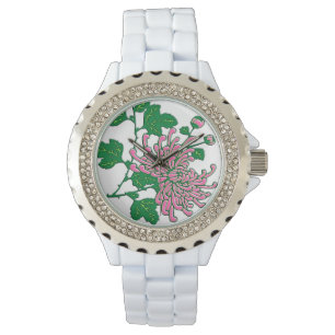 Chinese spider chrysanthemums - soft pink watch