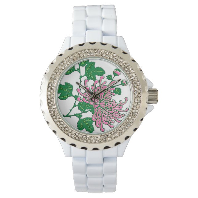 Chinese spider chrysanthemums  - soft pink watch (Front)