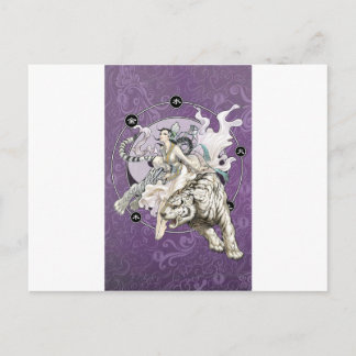Chinese Spirit of the Tiger w Chinese Elemental Postcard