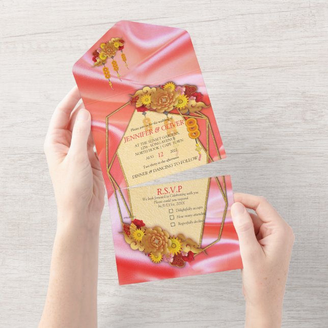 Chinese Spring Festival All In One Invitation (Tearaway)
