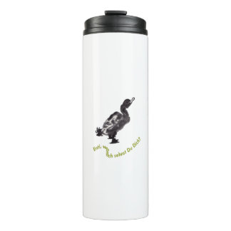 Chinese stucco art with duck thermal tumbler