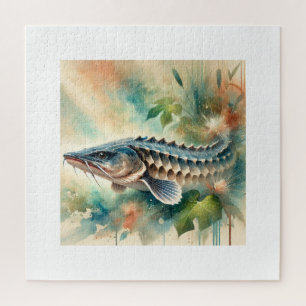 Chinese Sturgeon 190724AREF138 - Watercolor Jigsaw Puzzle