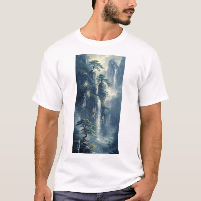 Chinese-Style Old Landscape Painting T-Shirt (Front)