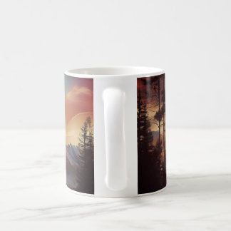 Chinese style paintings of the mountains and fog. coffee mug
