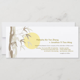 Chinese Sunrise Bamboo Nature Tropical Wedding Invitation
