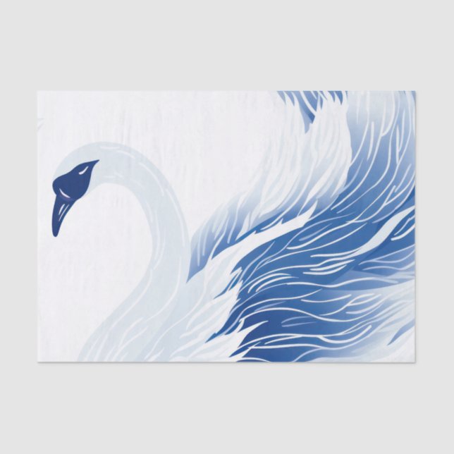 Chinese swan wings pattern Gift Bag Tissue Paper (Front)