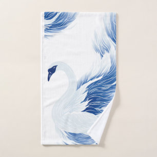 Chinese swan wings pattern hand towel