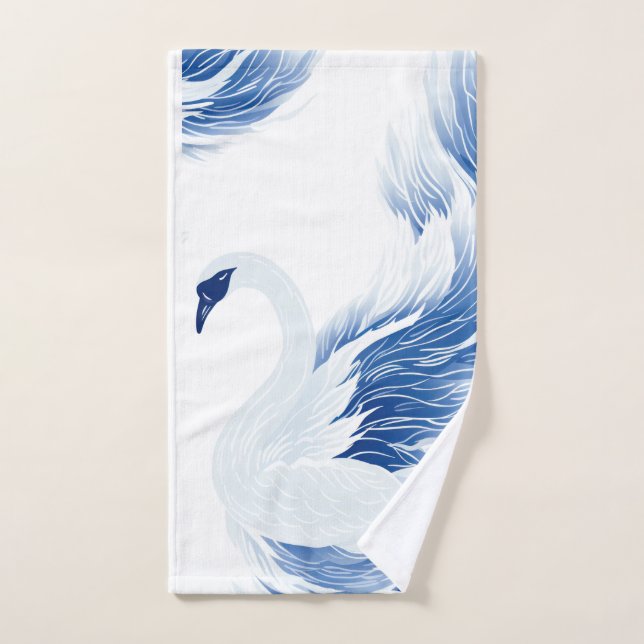 Chinese swan wings pattern hand towel (Hand Towel)