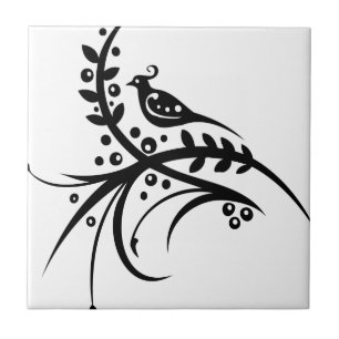 Chinese swirl floral design tile