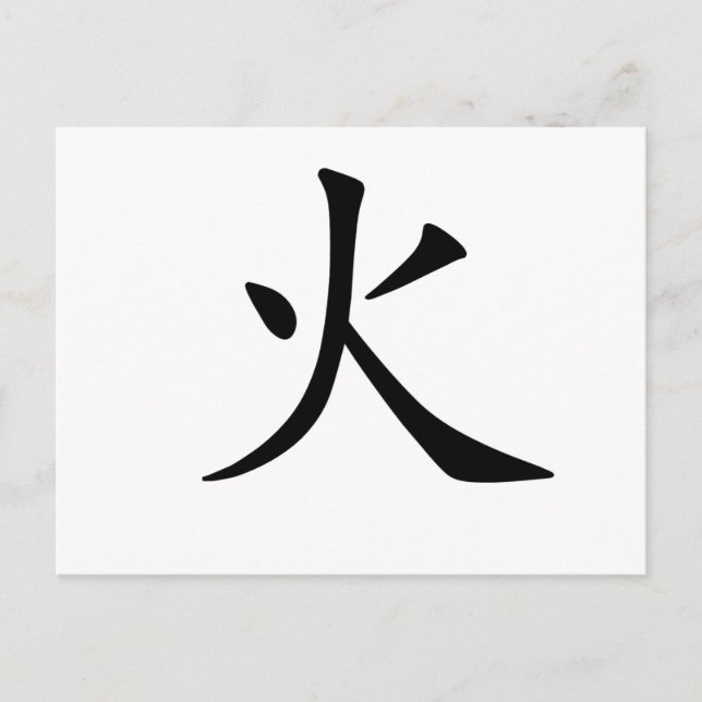 Chinese Symbol for fire Postcard (Front)