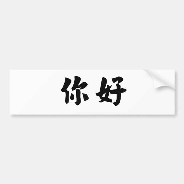 Chinese Symbol for hello Bumper Sticker (Front)