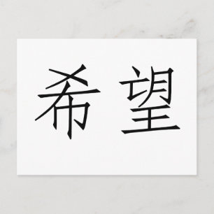 Chinese Symbol for hope Postcard