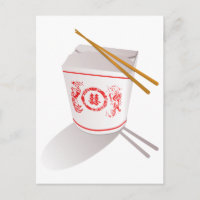 Chinese Take Out Food Box with Chopsticks