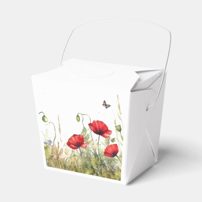 Chinese Take Out - Red Poppy CT001 Favour Box (Front Side)