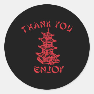Chinese Takeaway Food Thank You Enjoy Asian Classic Round Sticker