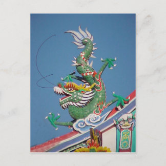Chinese temple dragon postcard