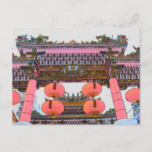 Chinese Temple Gate Postcard