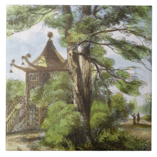 Chinese Temple, Kew Gardens, plate 13 from 'Kew Ga Tile