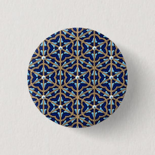 Chinese tiled floral pattern 3 cm round badge