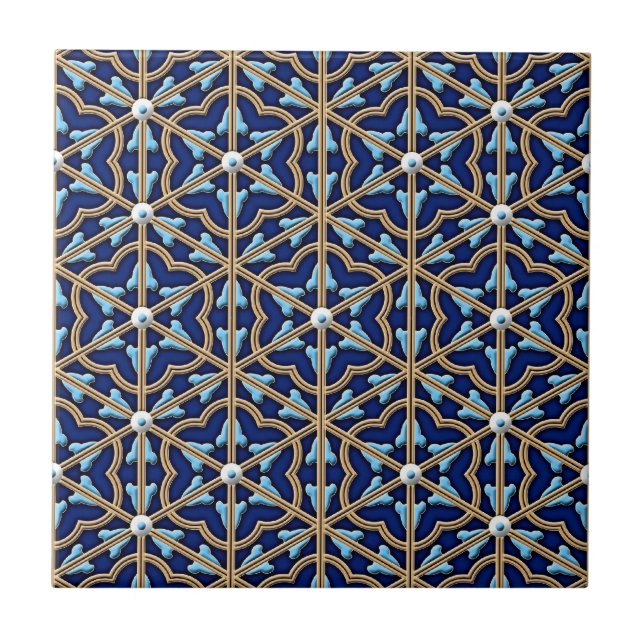 Chinese tiled floral pattern tile (Front)
