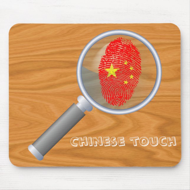 Chinese touch fingerprint flag mouse mat (Front)