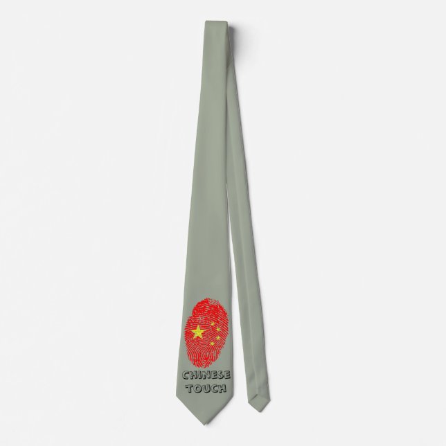 Chinese touch fingerprint flag tie (Front)