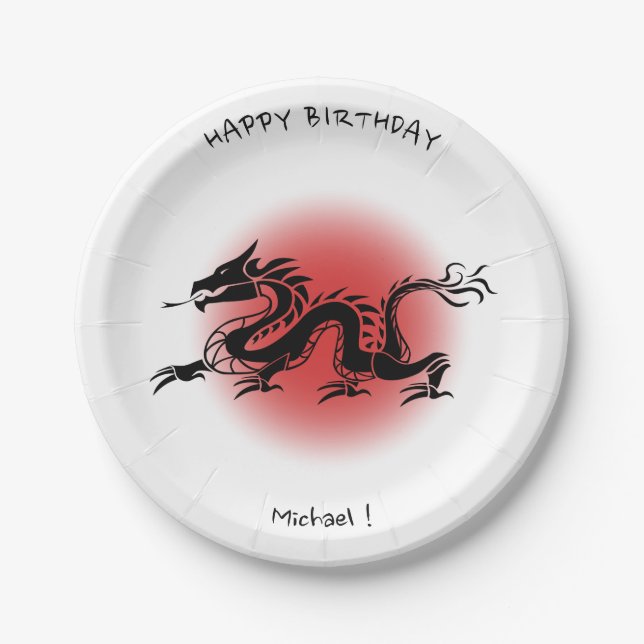 Chinese traditional dragon birthday name plate (Front)
