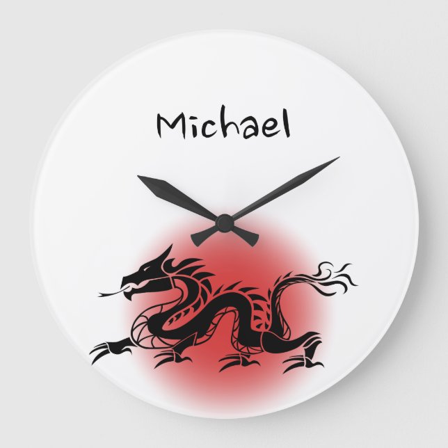 Chinese traditional dragon name large clock (Front)