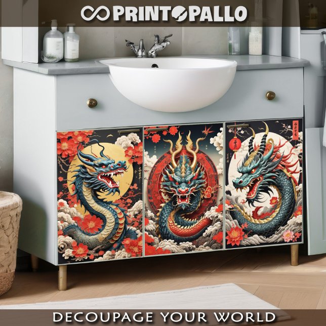 Chinese traditional dragon  wrapping paper sheet (Creator Uploaded)