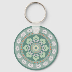 chinese traditional green rosette pattern key ring