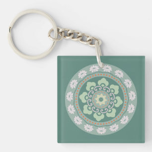 chinese traditional green rosette pattern key ring
