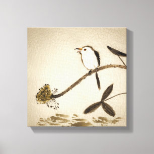 Chinese traditional ink painting with birds canvas print