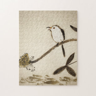 Chinese traditional ink painting with birds jigsaw puzzle