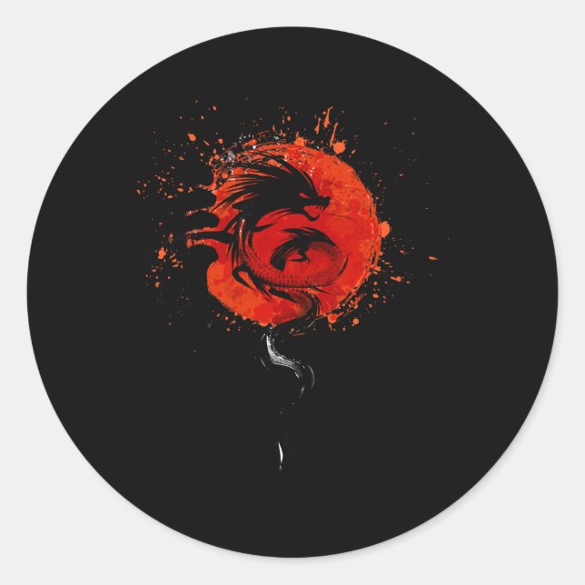Chinese Traditional New Year - Year Of The Dragon  Classic Round Sticker (Front)