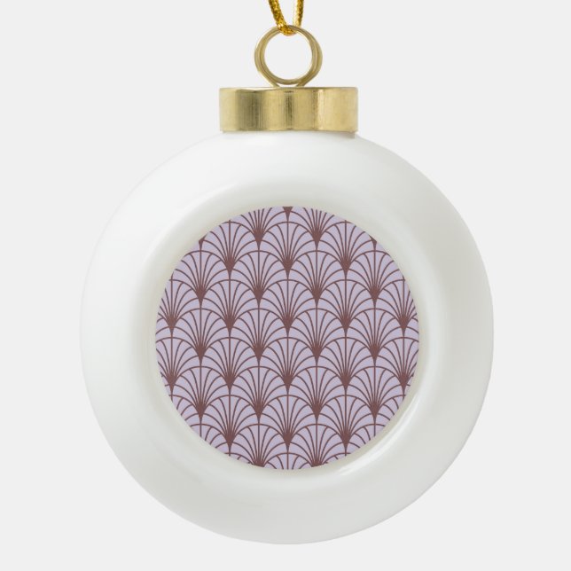 Chinese Traditional: Retro Pattern Background. Ceramic Ball Christmas Ornament (Front)