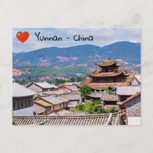 Chinese Traditional Tiled roofs, Dali,Yunnan,China Postcard