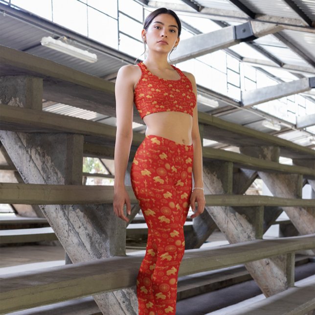 Chinese Traditional Zodiac Signs Rabbit Pattern Leggings (Creator Uploaded)