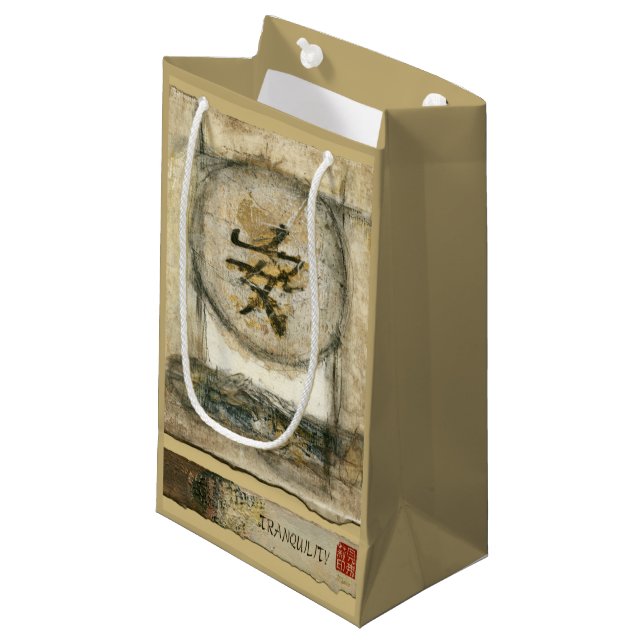 Chinese Tranquillity Painting by Mauro Small Gift Bag (Front Angled)