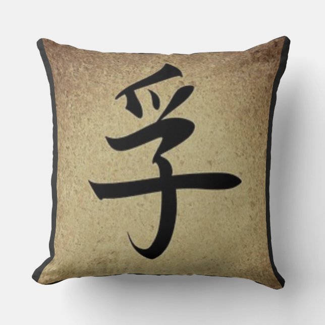 Chinese TRUTH Symbol Asian Theme Square Cushion (Front)