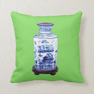 CHINESE VASE ON GREEN CUSHION