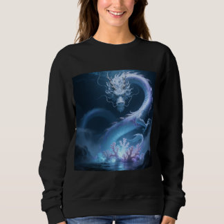 Chinese Water Dragon Art Fantasy Design With Coral Sweatshirt