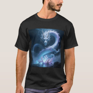 Chinese Water Dragon Art Fantasy Design With Coral T-Shirt