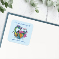 Chinese Water Dragon Koi Fish Bookplate