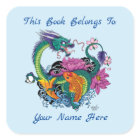 Chinese Water Dragon Koi Fish Bookplate