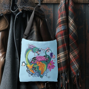 Chinese Water Dragon Koi Fish Crossbody Bag