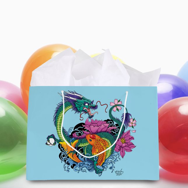 Chinese Water Dragon Koi Fish Large Gift Bag (Creator Uploaded)