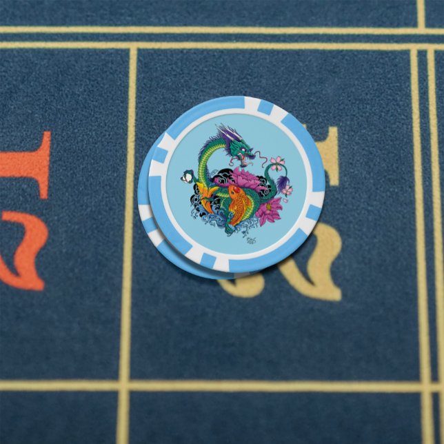 Chinese Water Dragon Koi Fish Poker Chips (Creator Uploaded)
