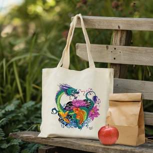 Chinese Water Dragon Koi Fish Tote Bag