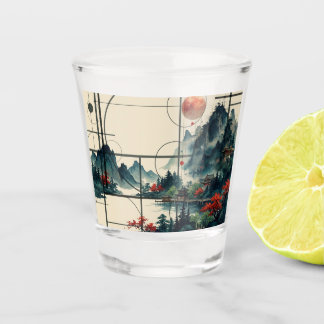 Chinese Watercolor Shot Glass