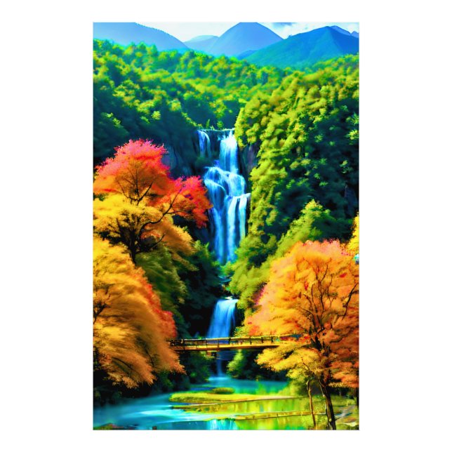 Chinese Waterfall Photo Print (Front)